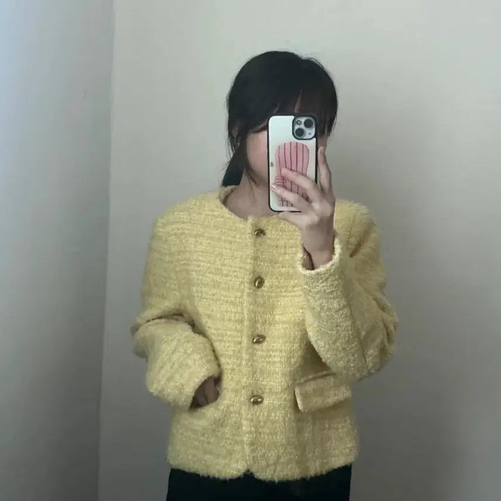 [BUNJANG] Winter Tweed Wool Jacket / 노카라 겨울 트위드 울자켓 :) 하객룩 여자 겨울아우터