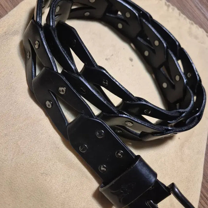[BUNJANG] Allsaints Leather Weaving Belt / (28~32) 올세인츠 가죽 위빙벨트