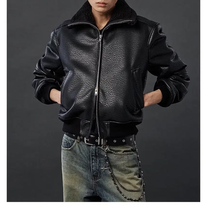 [BUNJANG] Allens Pebble Faux Shearling High Neck Blouson / 알렌느 / 페블 포우 시어링 하이넥 블루종 / 2