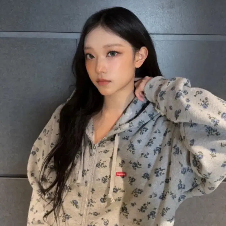 [BUNJANG] Unbranded Floral Hoodie - Size L / 해린 잔꽃후드집업 하구미 브랜디멜빌 샵페어리 후드집업