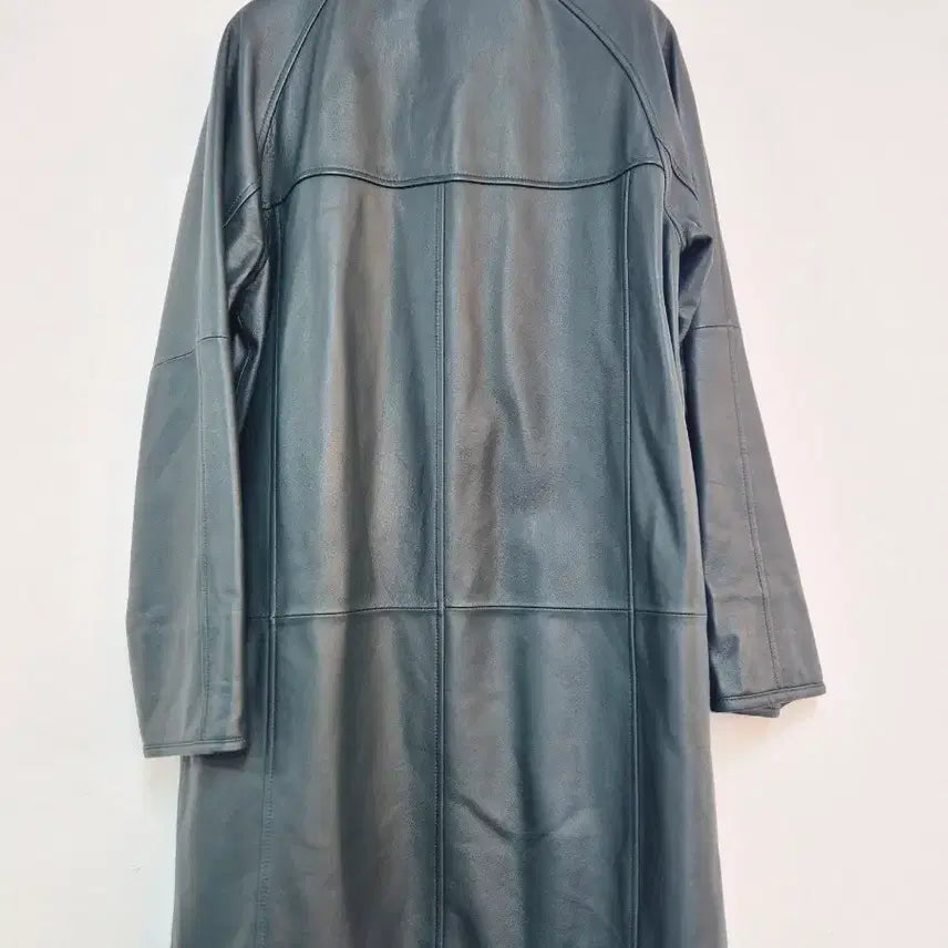 [BUNJANG] ROBO Green Leather Long Coat / ROBO로보 초록색 가죽 롱 코트
