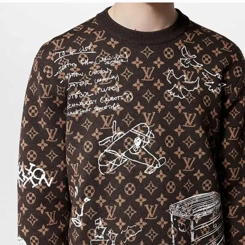 [BUNJANG] Louis Vuitton Monogram Embroidered Crewneck (New) / 루이비통 모노그램 엠브로이더 크루넥