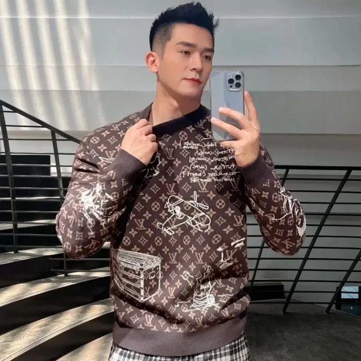 [BUNJANG] Louis Vuitton Monogram Embroidered Crewneck (New) / 루이비통 모노그램 엠브로이더 크루넥