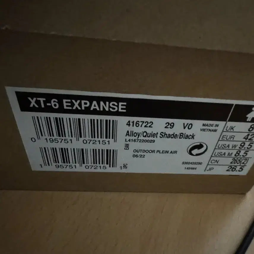 [BUNJANG] Salomon XT-6 Expanse Alloy Quiet Shade / [265] 살로몬 XT-6 익스팬스 알로이 콰이엇 쉐이드