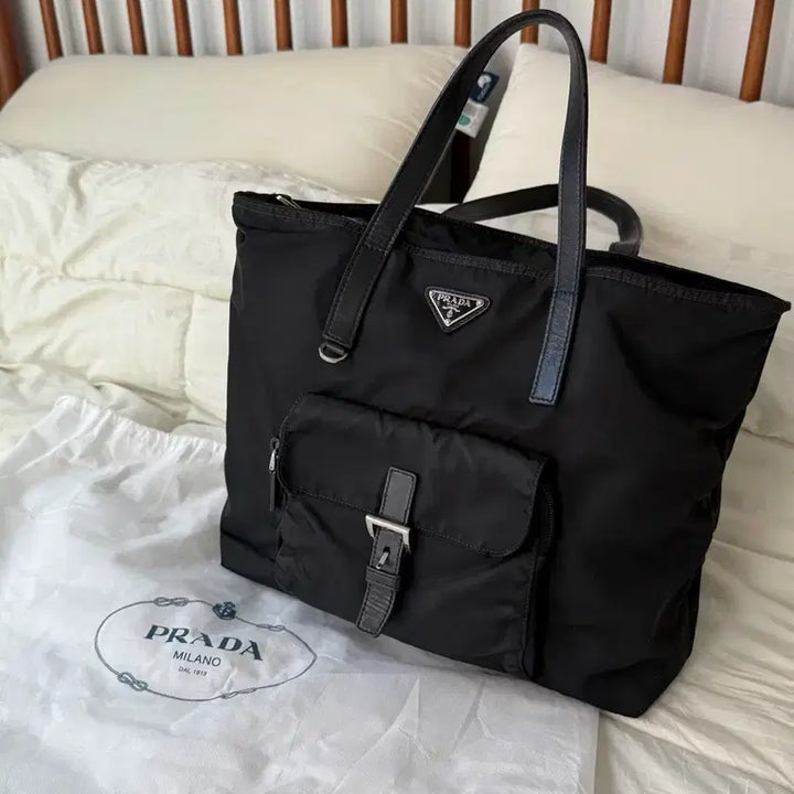 [BUNJANG] Prada Nylon Tote Bag Black / 프라다 나일론 서류 토트백 블랙