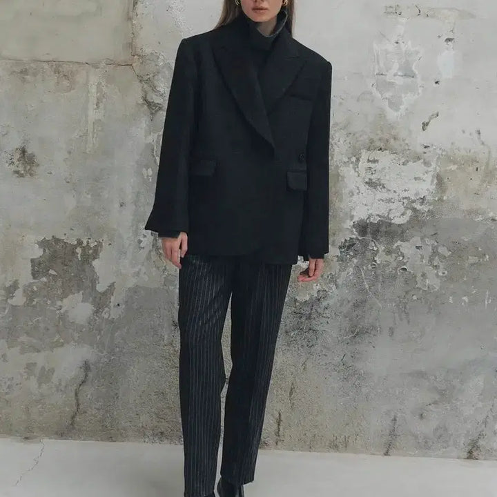 [BUNJANG] Elborn Cashmere Half Jacket Charcoal / 엘보른 캐시미어 하프자켓 차콜