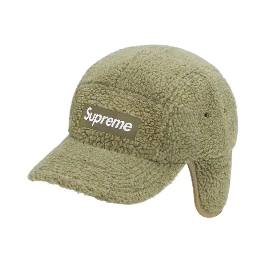 [BUNJANG] Supreme Deep Pile Earflap Camp Cap Olive / 슈프림 딥 파일 이어플랩 캠프캡 올리브컬러