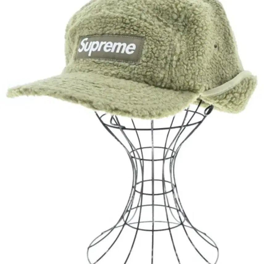 [BUNJANG] Supreme Deep Pile Earflap Camp Cap Olive / 슈프림 딥 파일 이어플랩 캠프캡 올리브컬러