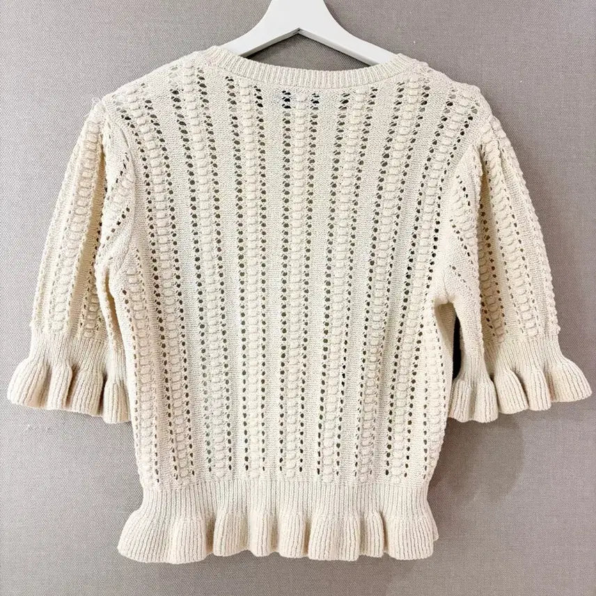 [BUNJANG] ZARA Ivory Knit Top / 자라 반팔니트 여m