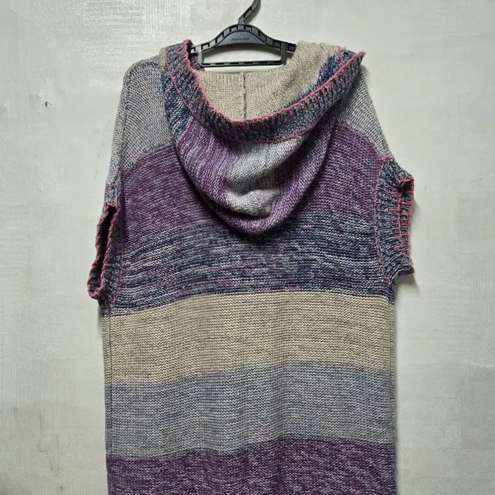 [BUNJANG] Thursday Island Hooded Knit Long Vest / 써스데이아일랜드 후드 니트 롱조끼 S