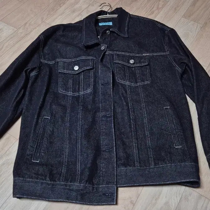 [BUNJANG] Pale Jade Non-Fade Raw Denim Oversized Jacket / 페일제이드 논페이드 생지 오버핏 데님 자켓