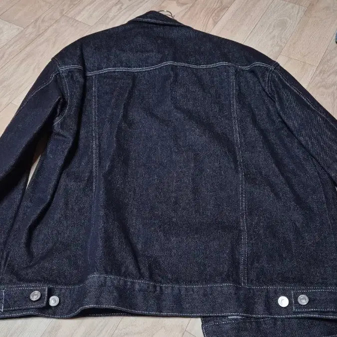 [BUNJANG] Pale Jade Non-Fade Raw Denim Oversized Jacket / 페일제이드 논페이드 생지 오버핏 데님 자켓