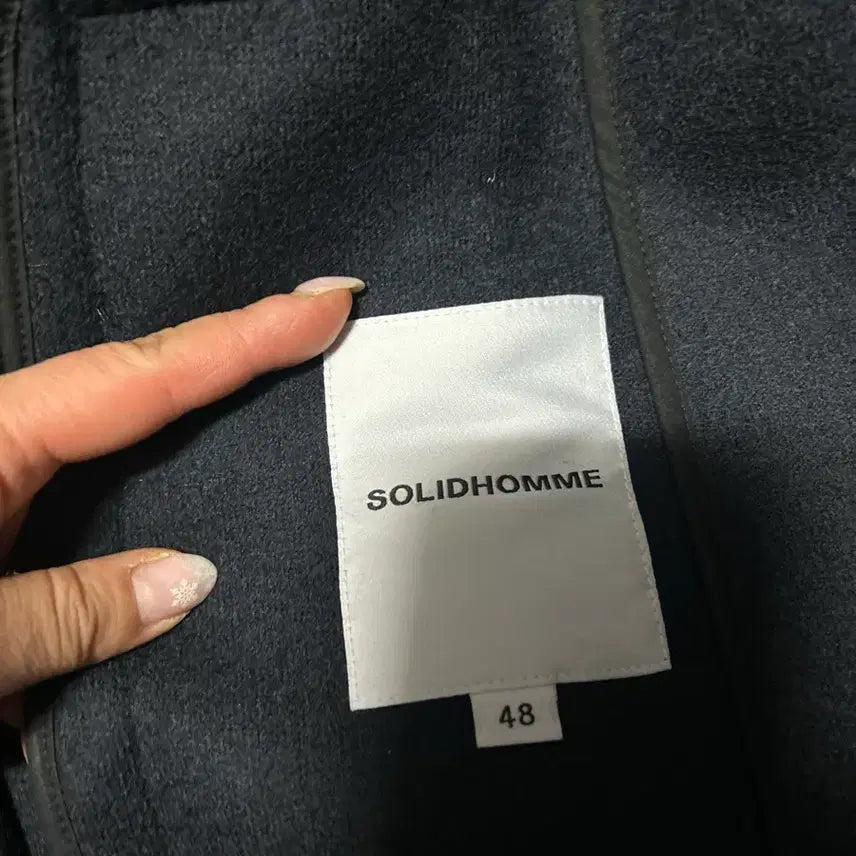 [BUNJANG] Solid Homme Wool Short Coat / 솔리드 옴므 집업 후드 울 숏 코트 48 진네이비