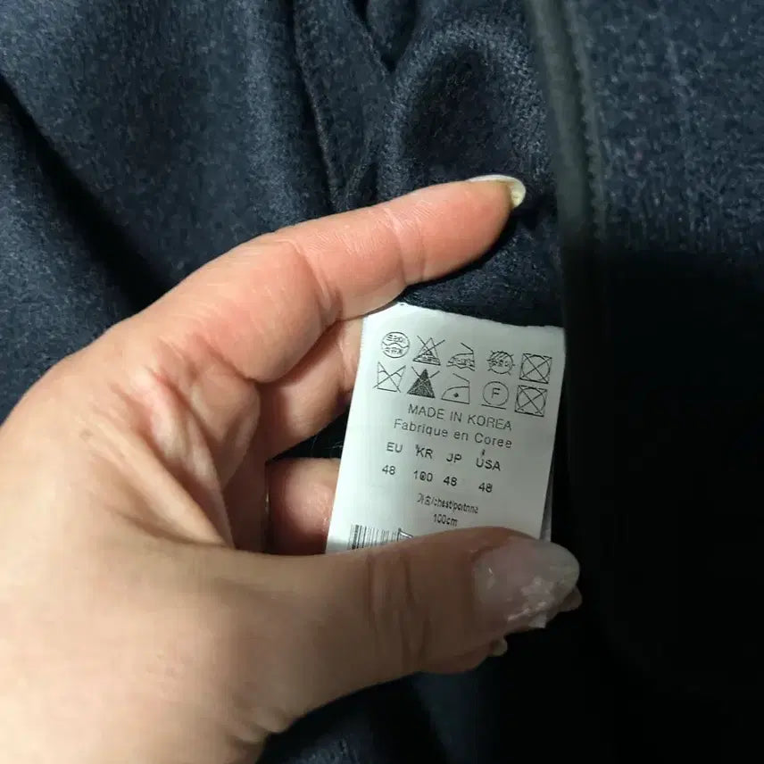 [BUNJANG] Solid Homme Wool Short Coat / 솔리드 옴므 집업 후드 울 숏 코트 48 진네이비