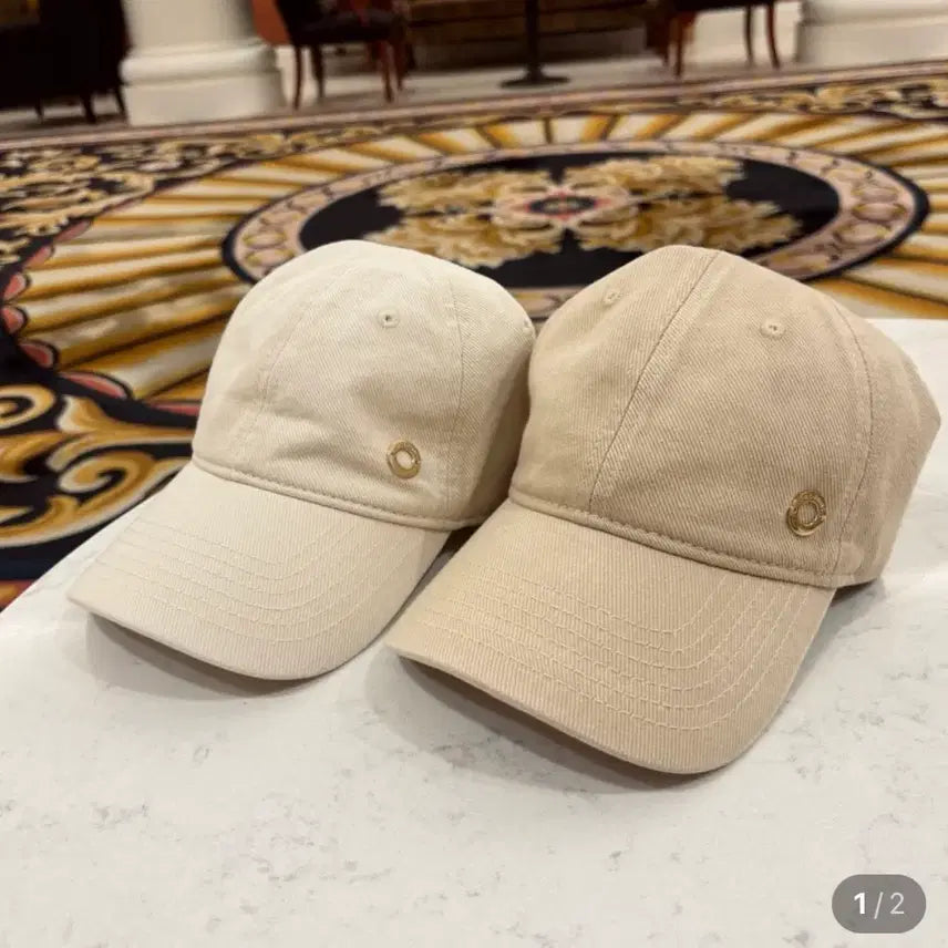 [BUNJANG] Silvering Cotton Ball Cap Ivory / 실버링 코튼 볼캡 아이보리