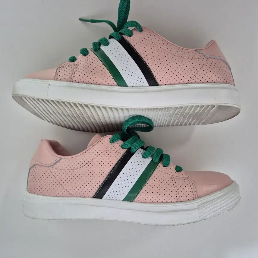 [BUNJANG] Blank Pink Stripe Sneakers / [240]빈폴스포츠 핑크 스트라이프 스니커즈