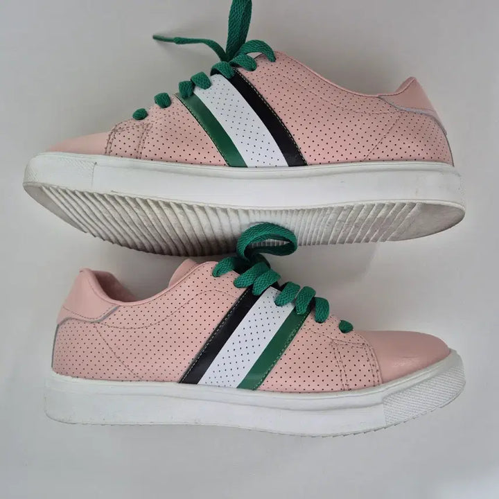 [BUNJANG] Blank Pink Stripe Sneakers / [240]빈폴스포츠 핑크 스트라이프 스니커즈