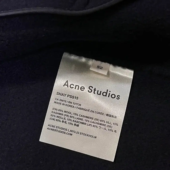 [BUNJANG] Acne Studios Handmade Wool Cashmere Jacket - Navy / [52] 아크네 스튜디오 핸드메이드 울 캐시미어 자켓 - 네이비
