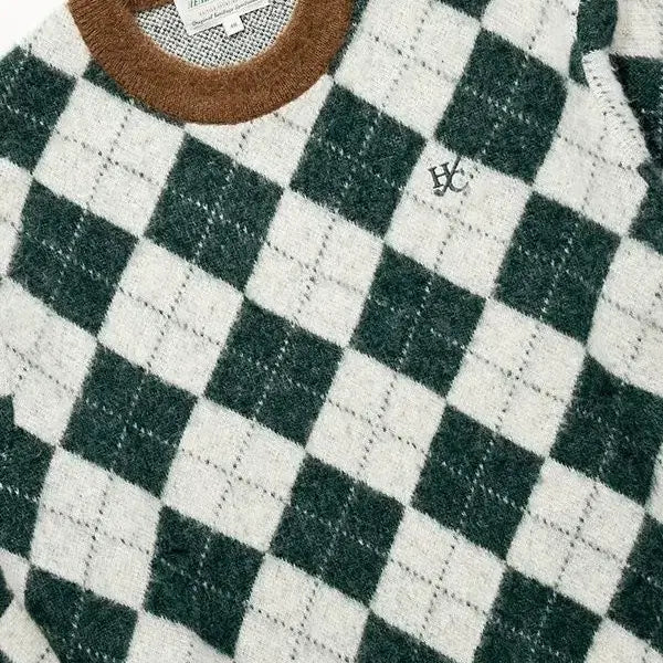 [BUNJANG] Henry Cotton BSC Argyle Knit Dark Green (Size 105) / (새상품) 헨리코튼 BSC 아가일니트 다크그린 105사이즈 판매합니다.