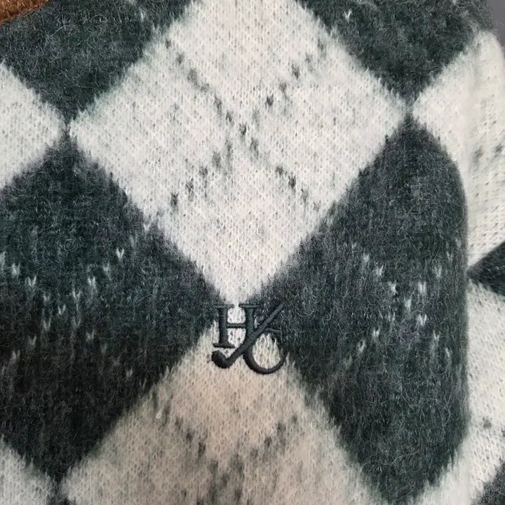 [BUNJANG] Henry Cotton BSC Argyle Knit Dark Green (Size 105) / (새상품) 헨리코튼 BSC 아가일니트 다크그린 105사이즈 판매합니다.