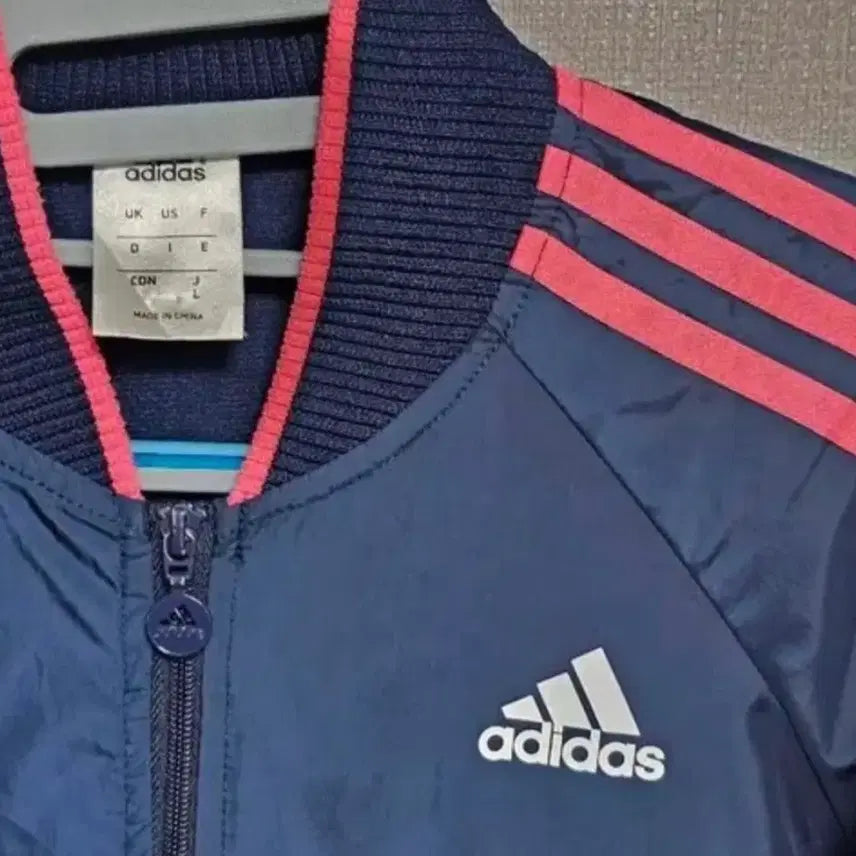 [BUNJANG] Adidas Navy Pink Tri-Stripe Windbreaker Jacket / 아디다스 네이비 핑크 삼선 바람막이 자켓