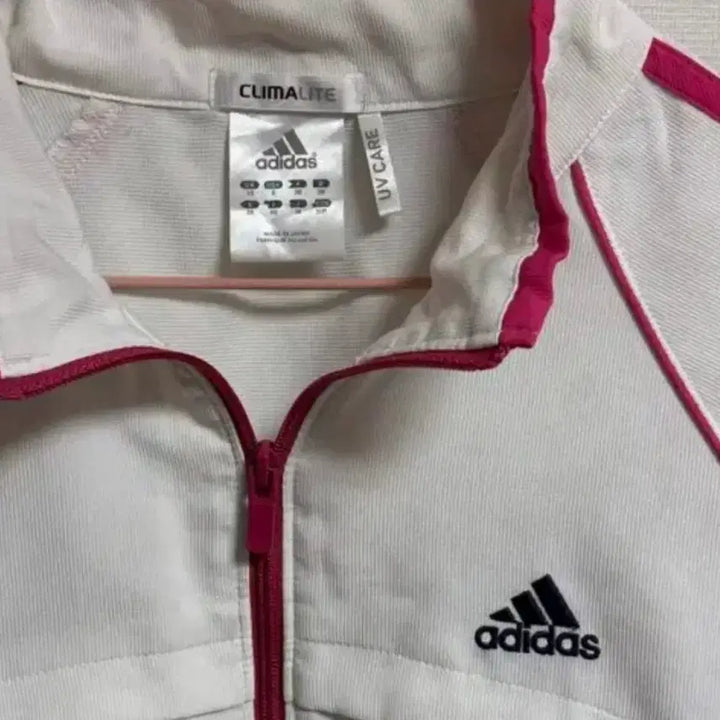 [BUNJANG] Adidas White and Pink Windbreaker Jacket / 아디다스 흰핑 배색 바람막이 자켓