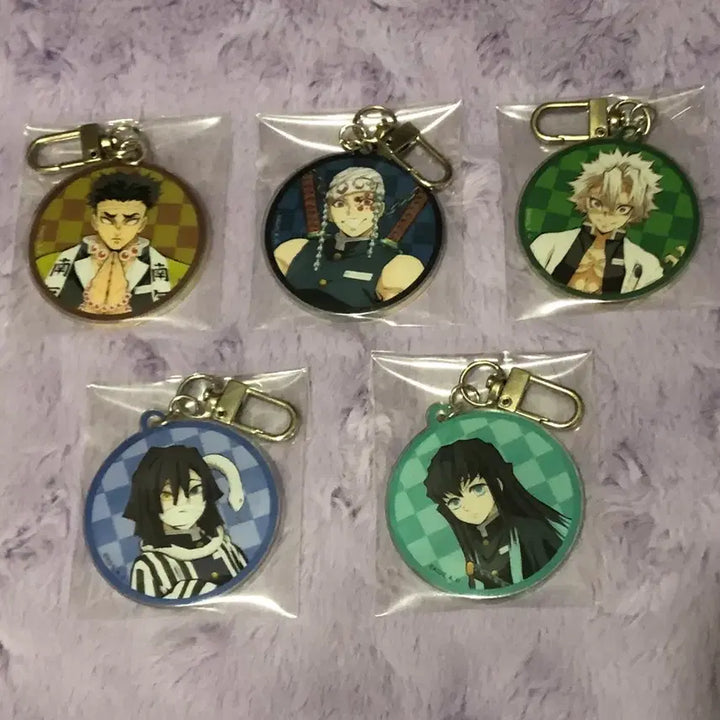 [BUNJANG] Demon Slayer (Kimetsu no Yaiba) Keyring Bundle / 귀멸의 칼날 키링 5개 일괄 무이치로 이구로