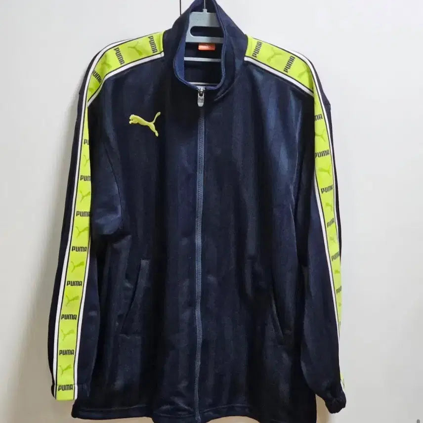 [BUNJANG] Puma Track Top Navy Jersey / 푸마 트랙탑 네이비/라임 포인트 져지