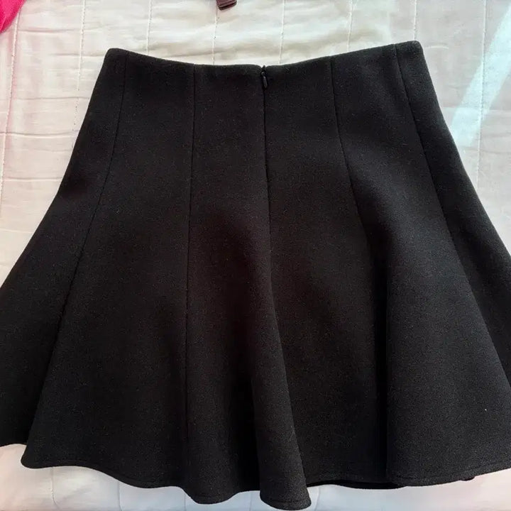 [BUNJANG] Mellow Closet Flare Wool Skirt - Black / 멜로우클로젯 플레어 울스커트 S 블랙
