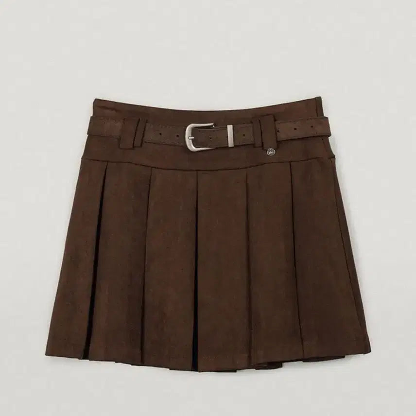 [BUNJANG] Twice Pleated Mini Skirt Belt Set / 트위 플리츠 미니스커트 벨트 세트