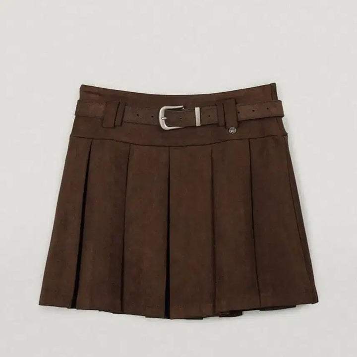 [BUNJANG] Twice Pleated Mini Skirt Belt Set / 트위 플리츠 미니스커트 벨트 세트