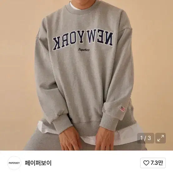 [BUNJANG] Paper Boy New York Sweatshirt XL / 페이퍼보이 paper boy 뉴욕 맨투맨 xl