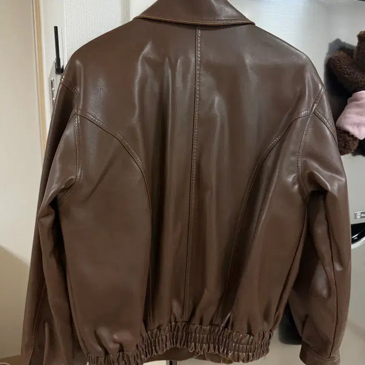 [BUNJANG] MaybeBaby Leather Jacket Brown / 메이비베이비 자체제작 레더 자켓 브라운