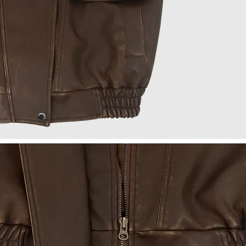 [BUNJANG] MaybeBaby Leather Jacket Brown / 메이비베이비 자체제작 레더 자켓 브라운