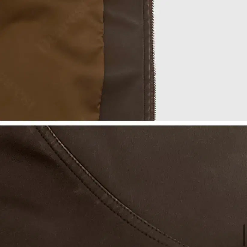 [BUNJANG] MaybeBaby Leather Jacket Brown / 메이비베이비 자체제작 레더 자켓 브라운