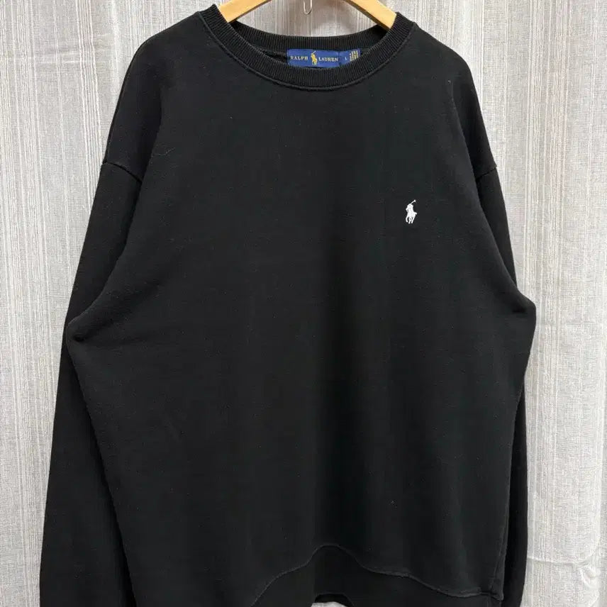 [BUNJANG] Polo Ralph Lauren Basic Logo Black Sweatshirt / 폴로 랄프로렌 베이직 로고 블랙 맨투맨