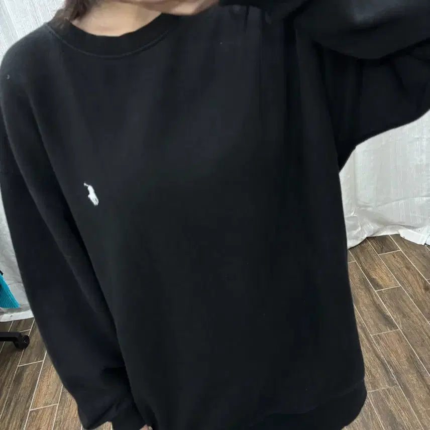 [BUNJANG] Polo Ralph Lauren Basic Logo Black Sweatshirt / 폴로 랄프로렌 베이직 로고 블랙 맨투맨