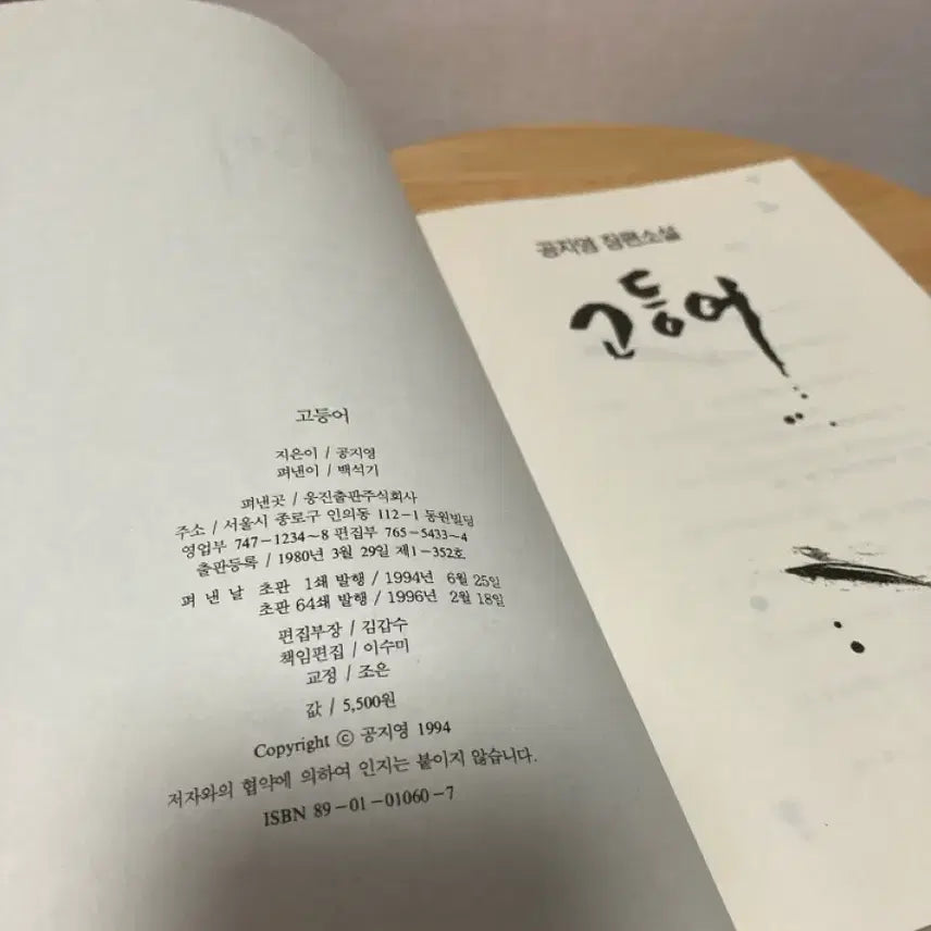 [BUNJANG] Gong Ji-young Novel - Mackerel / 공지영 장편소설 - 고등어
