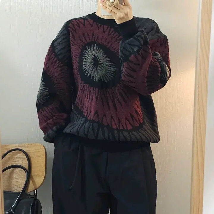 [BUNJANG] REDOX Vintage Pattern Sweater / (95)REDOX 남성 여성 니트 빈티지 패턴 스웨터 C9W1964
