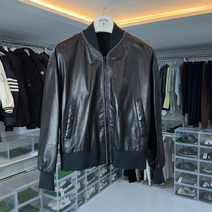 [BUNJANG] Brunello Cucinelli Leather Bomber Jacket Black M / 브루넬로 쿠치넬리 레더 봄버 미니멀 하이엔드 자켓 블랙 M