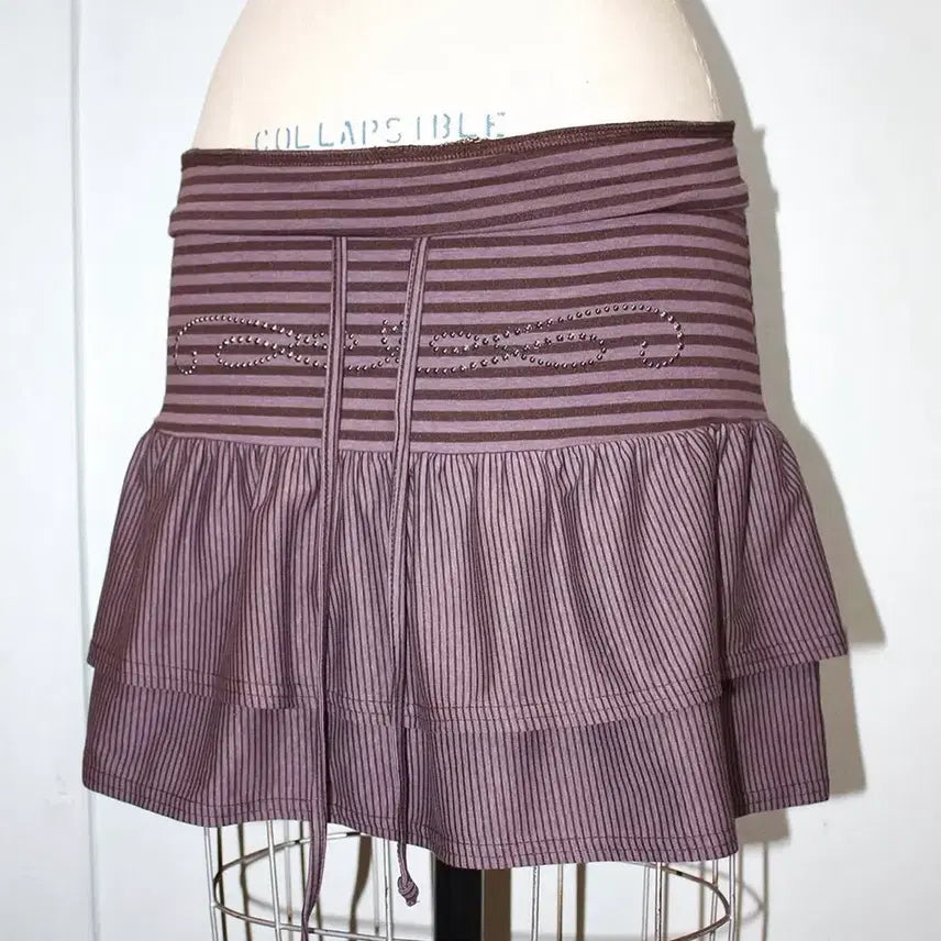[BUNJANG] eessay Candy Stripe Skirt Purple / (새상품/실사o) eessay 캔디 스트라이프 스커트 퍼플