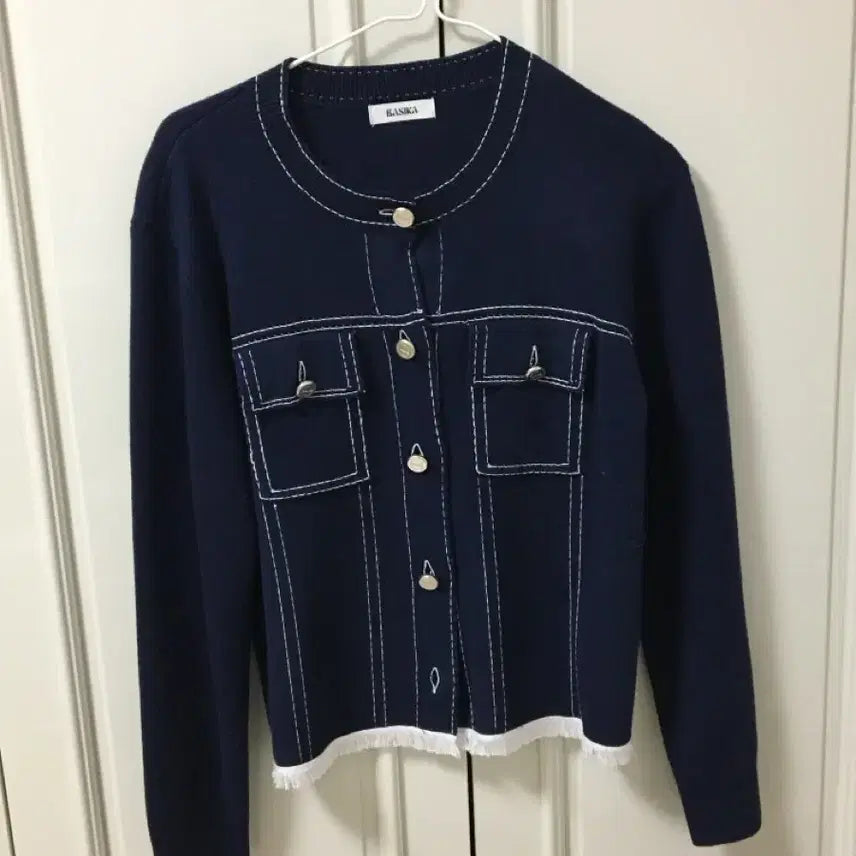 [BUNJANG] Vasica Denim Knit Cardigan Navy / 바시카 데님드 니트 가디건 네이비