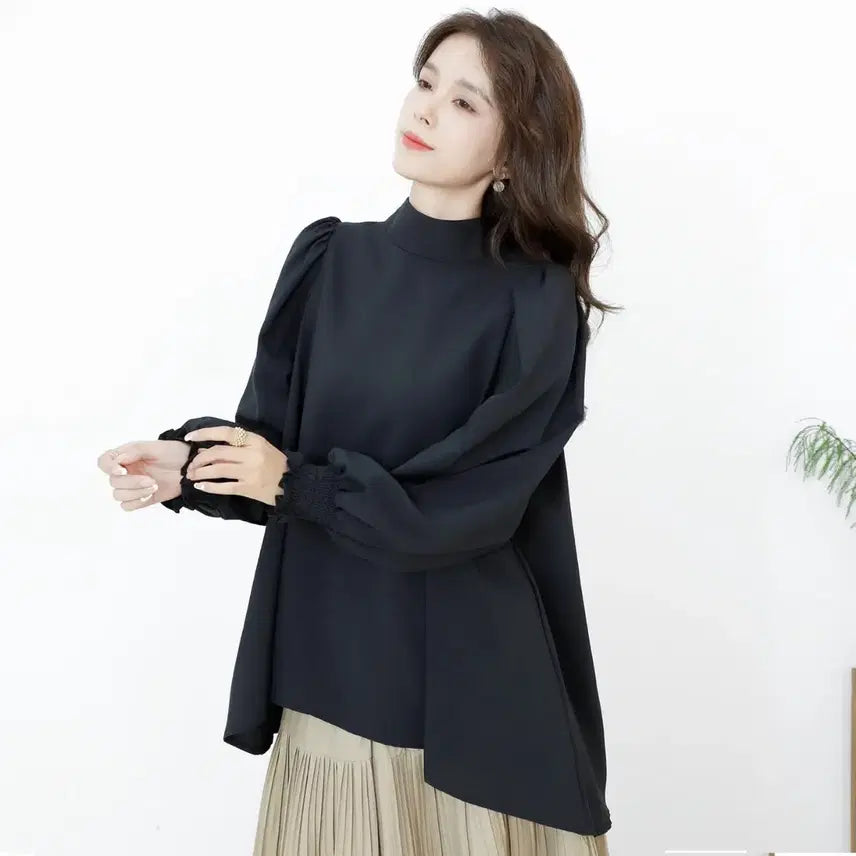 [BUNJANG] Unbranded Ribbon Blouse - Black / 리본 블라우스