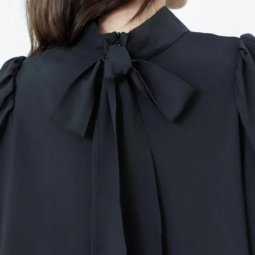 [BUNJANG] Unbranded Ribbon Blouse - Black / 리본 블라우스
