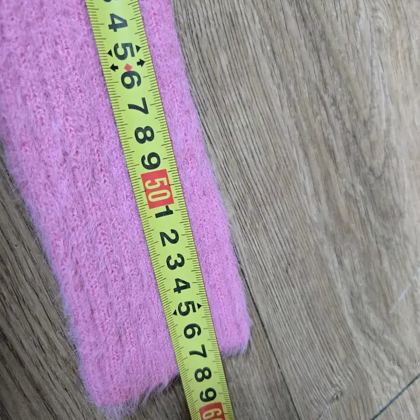 [BUNJANG] Pink Angora Crop Zip-Up Cardigan / 핑크  앙고라  집업  가디건 크롭 기장