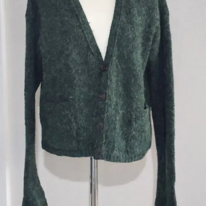 [BUNJANG] Green Knit Cardigan (Length 50) / 그린색 고퀄 니트가디건길이 50