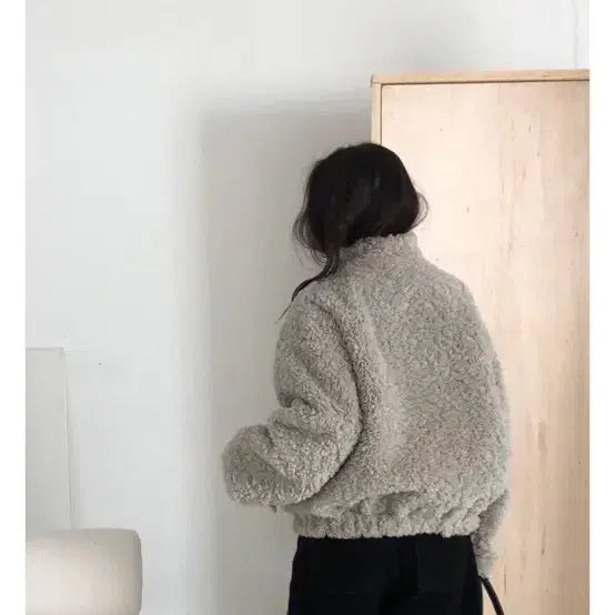 [BUNJANG] UnderB Kevin Reversible Leather Jumper - Khaki / 언더비 케빈 퍼 레더 리버시블 점퍼 카키 새상품