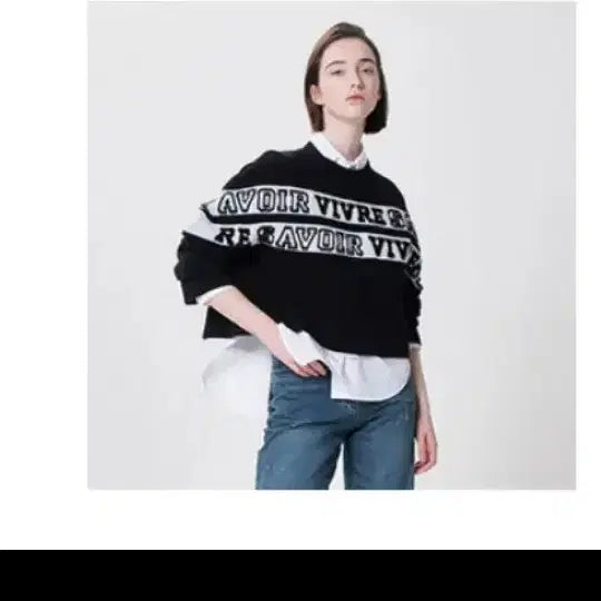 [BUNJANG] System Buckle Lettering Crop Knit Top / 시스템 부클레 레터링 크롭 니트 탑