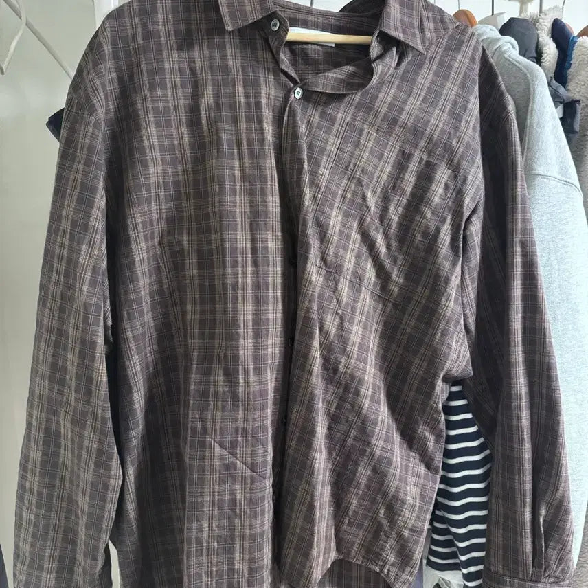 [BUNJANG] Arban Checkmate Shirt Brown (Size 3) / 아르반 체크메이트 셔츠 브라운 3