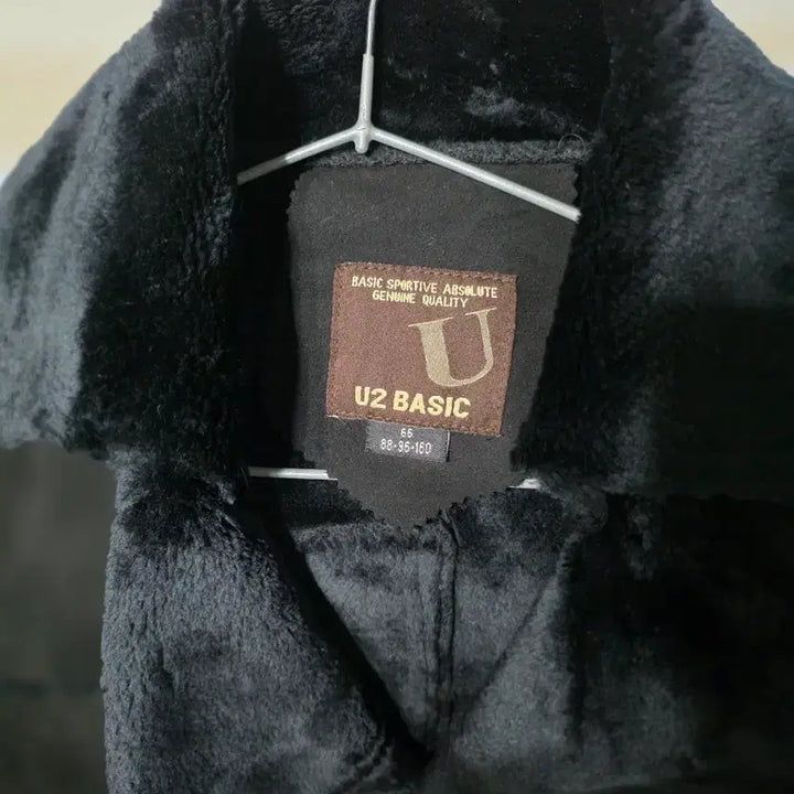 [BUNJANG] U2 Basic Black Mouton Coat / U2 BASIC 블랙 무스탕 코트